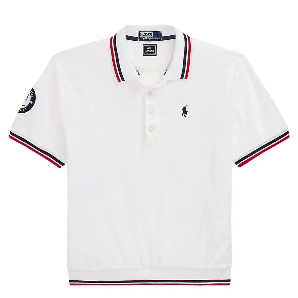 Polo Ralph Lauren Women's Team USA Terry Polo Top White Size XXL